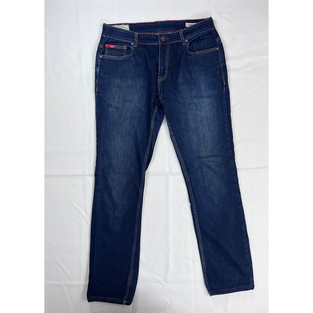 Lee Cooper Frank Slim‎ Fit Jeans Mens Size 34 Indigo Blue Mid Waist Stretch